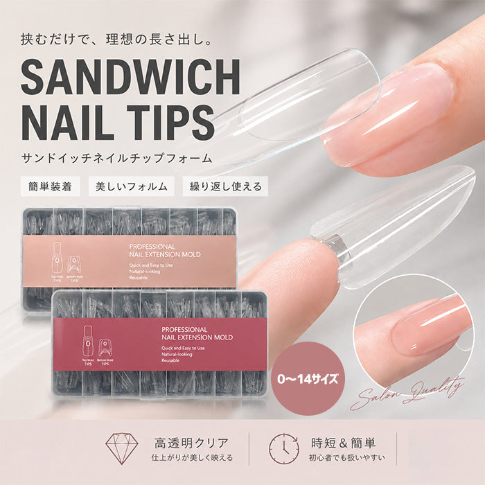 ネイルチップ クリア サンドイッチネイル サンドイッチネイルチップフォーム – petitprice