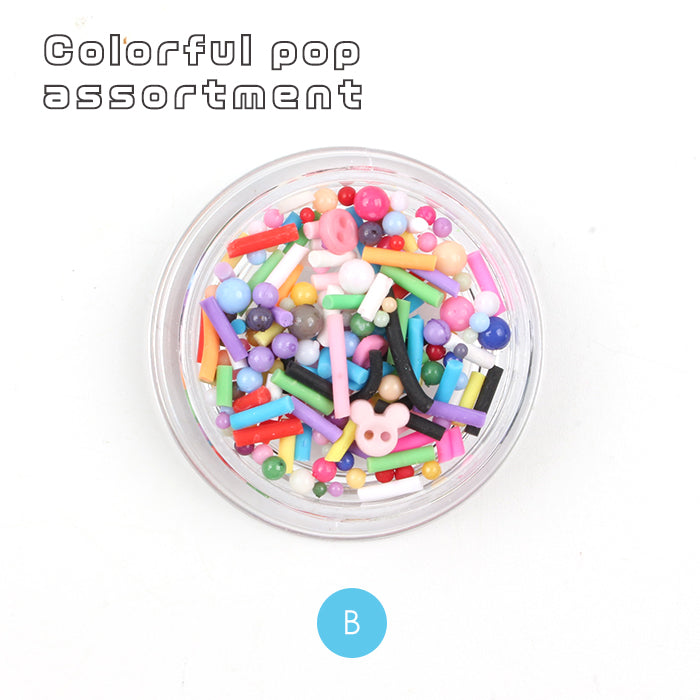 カラフルポップアソート ネイルパーツ ネイルアート ビーズ ヤーン