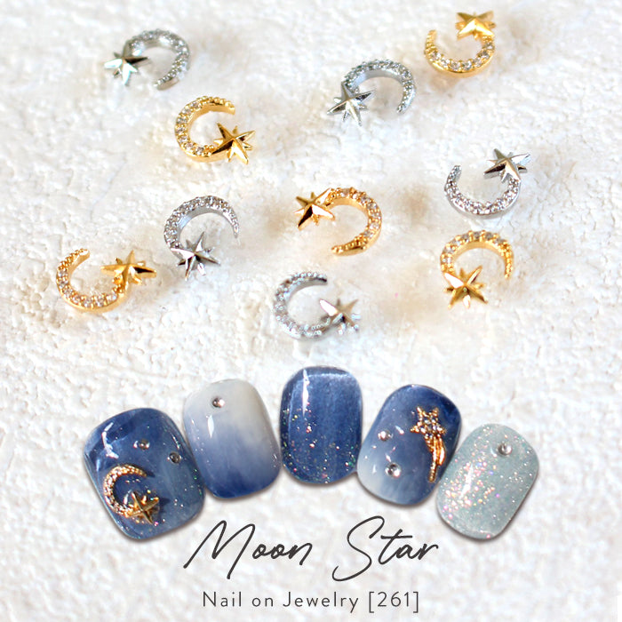 メール便 ネイルオンジュエリー [261] ムーンスター ゴールド シルバー