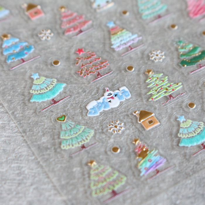 メール便 5Dネイルシール【5】クリスマスツリー ネイルシール