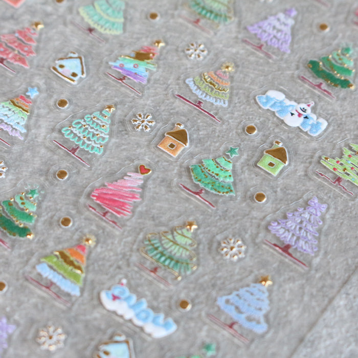 メール便 5Dネイルシール【5】クリスマスツリー ネイルシール