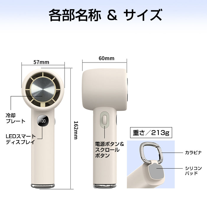 冷却プレート付きハンディファン