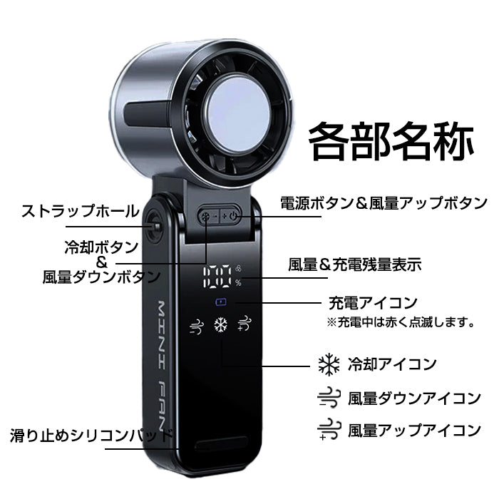 冷却プレート付多機能ハンディファン
