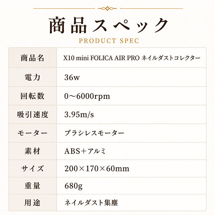 X10 mini FOLICA AIR PRO ダストコレクター