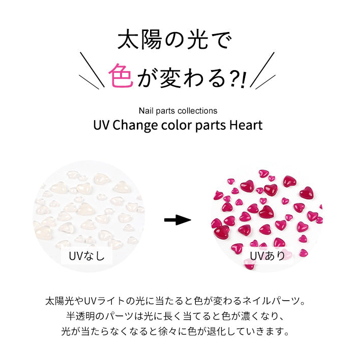 22062ページ ネイルパーツ カラーとエフェクトのバリエーション UVチェンジカラーパーツ【ハート】| ジェルネイル ネイルパーツ